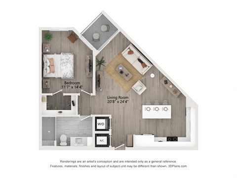 A2 1 Bedroom 1 Bathroom