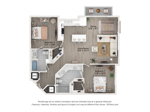 B2 2 Bedroom 2 Bathroom