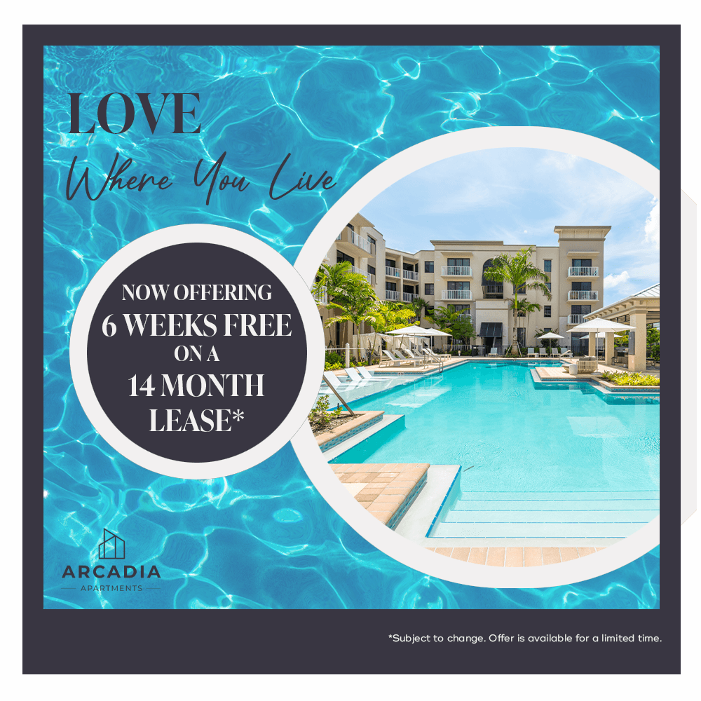 Love Where You Live! Now offering 6 weeks free on a 14 month lease.