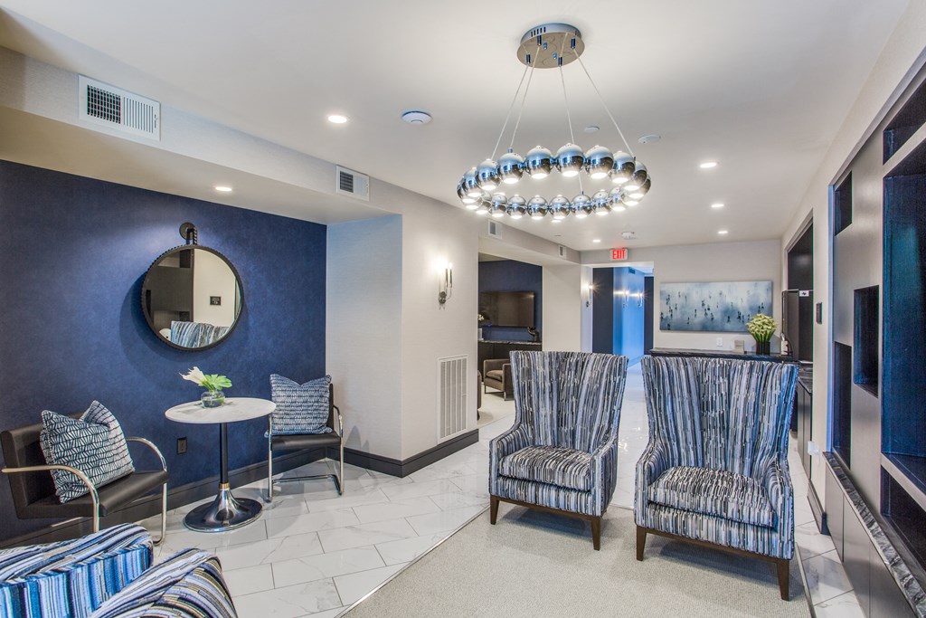 the lobby at the bradley braddock road station apartments