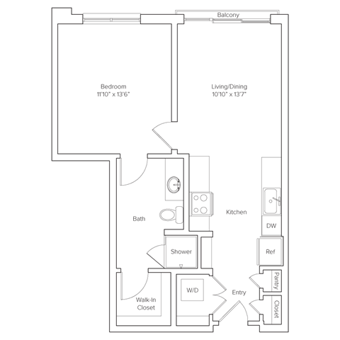 a floor plan of a bedroom apartment