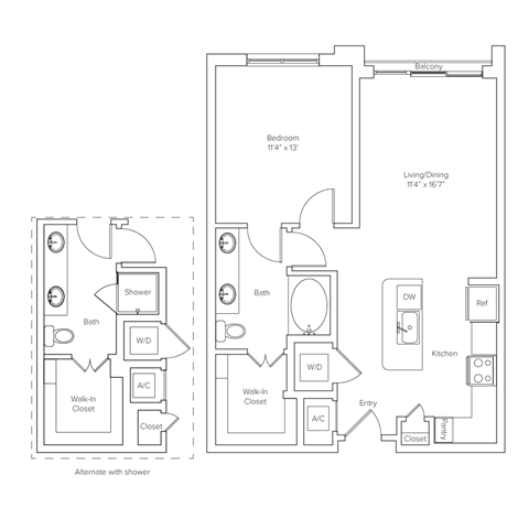 a floor plan of a bedroom apartment