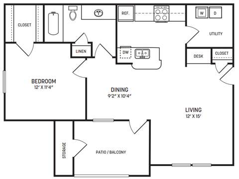 A black and white image of a floor plan for a home.
