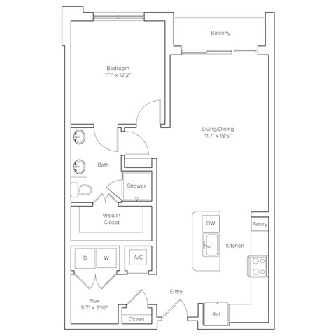 a floor plan of a bedroom apartment
