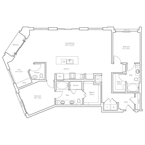 the floor plan of the apartment