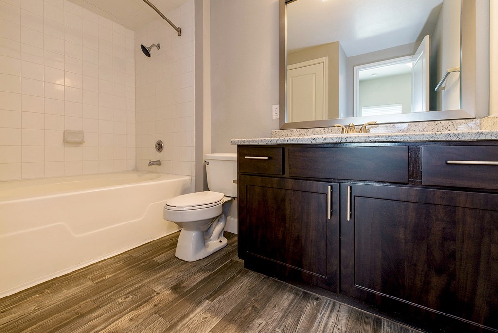 a bathroom with a toilet and a sink and a bath tub