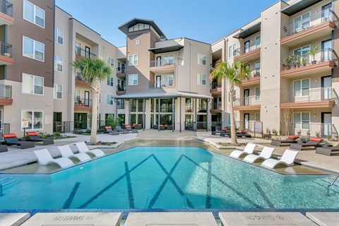our apartments showcase an unique swimming pool