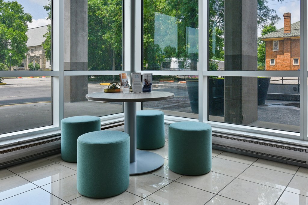 Sitting area in the lobby at CityView on Meridian, Indianapolis, IN,46208