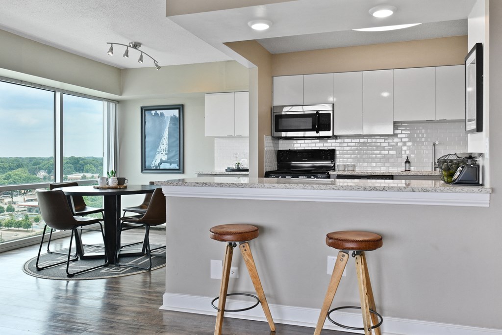 Large kitchen island perfect for a breakfast bar at CityView on Meridian, Indiana, 46208