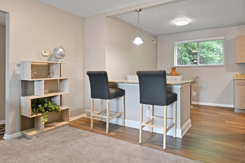 Breakfast bar in the kitchen at Heritage Hill Estates Apartments, Cincinnati, Ohio 45227