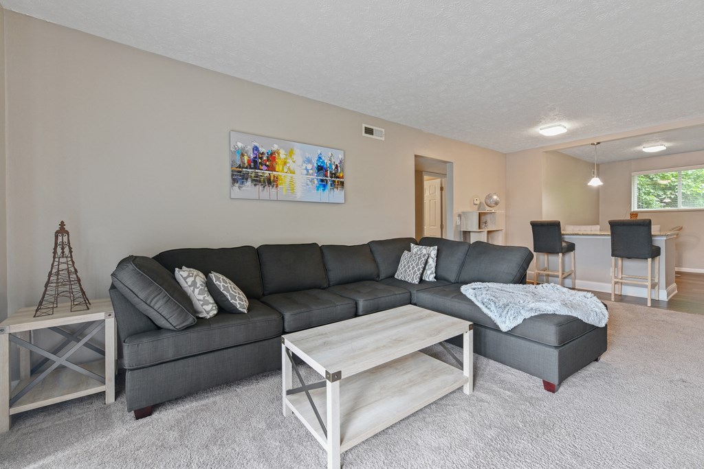 Modern and Spacious Living Room at Heritage Hill Estates Apartments, Cincinnati, Ohio 45227