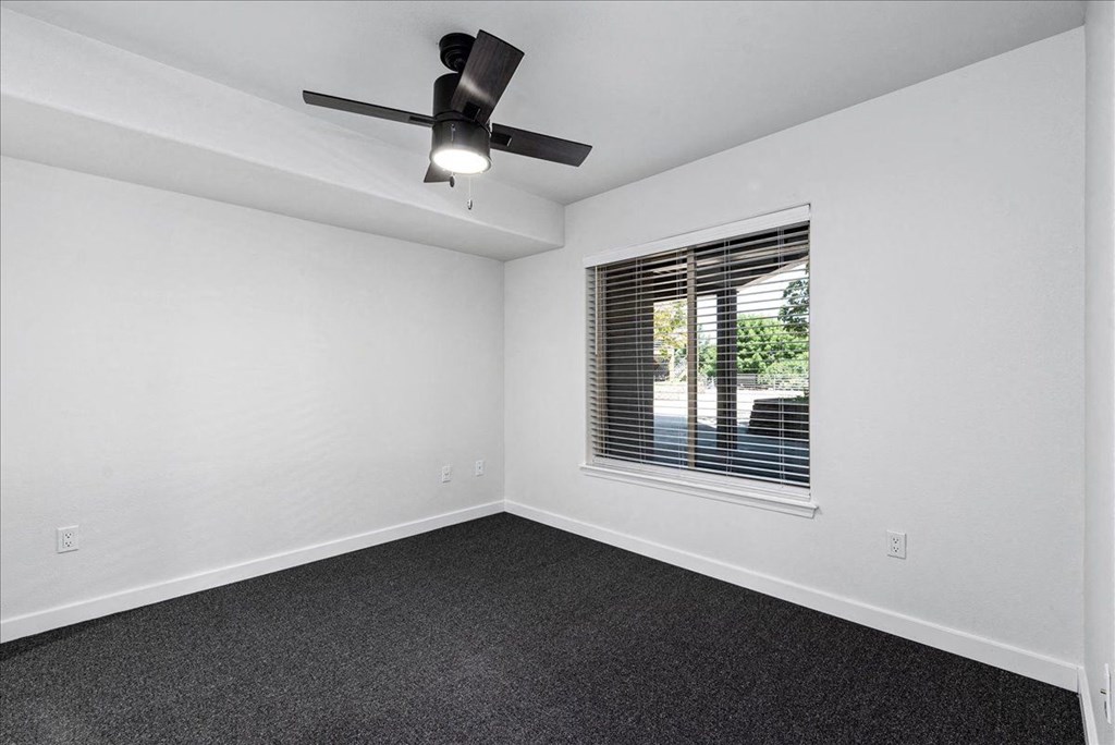 Ceiling fan and window at River Walk Apartments, Boise, ID