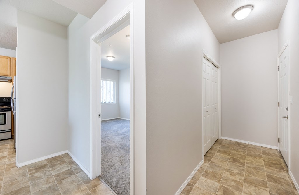 A white room with a doorway leading to another room. at Ashlyn Place, Montana