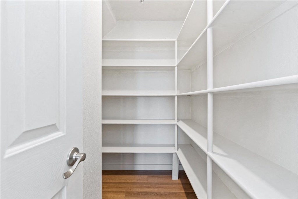 Closet space inside at River Walk Apartments, Boise