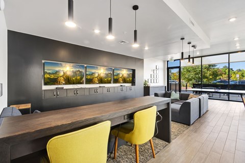 Clubhouse Kitchen at Cycle Apartments, Colorado, 80525