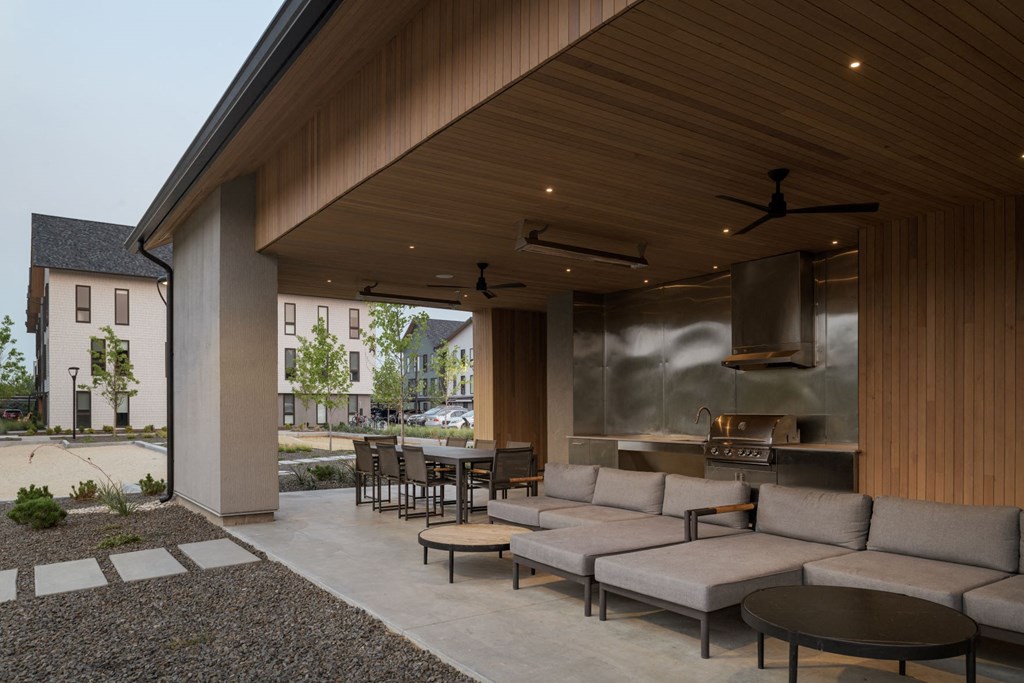 Outdoor Lounge With Grill at The Clara, Eagle, Idaho