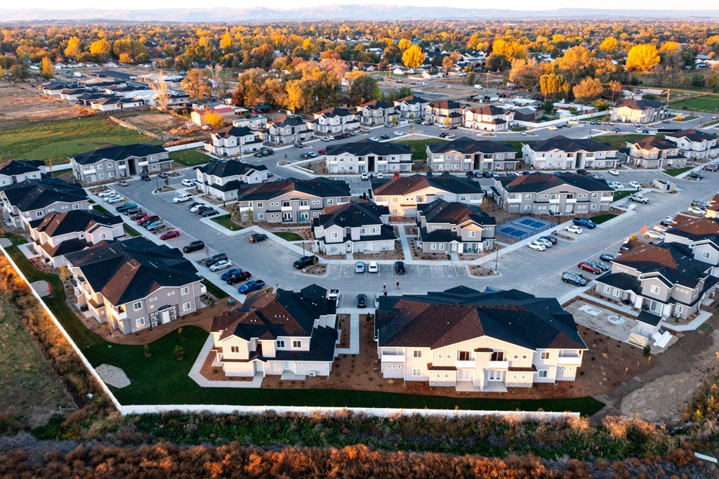 Aerial view at Southside Townhomes, Nampa, ID, 83686