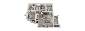 a234 floor plan  1 bedroom  1199 square feet