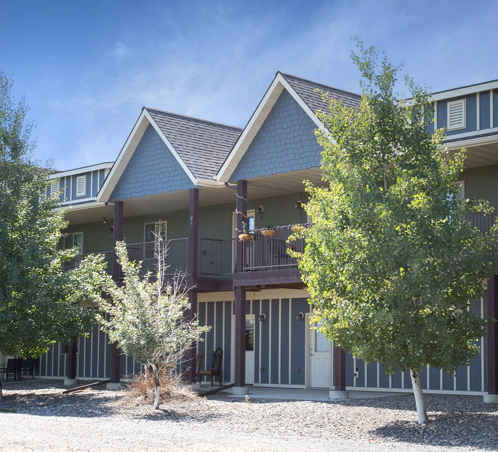 a house with two trees in front of it