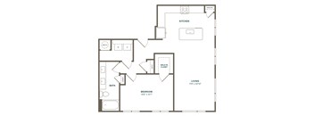 a floor plan of a house with a bedroom and a living room