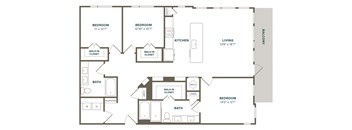 a floor plan of a house with a bedroom and a living room