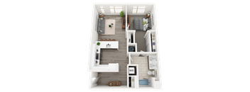 a1 floor plan  1 bedroom with 2 baths  1192 square feet