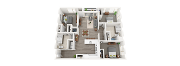 a1 floor plan  1 bedroom with 2 baths  1192 square feet