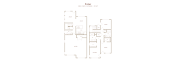 A floor plan of a Bridger property with 3 bedrooms, 2.5 baths, and a 2 car garage.