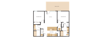a floor plan of a 1 bedroom apartment
