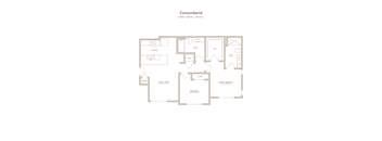 A floor plan of a Canyonbend property with 2 bedrooms and 2 bathrooms.