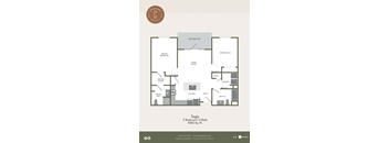 2 Bed 2 Bath 1060 SF Floor Plan at Copestone, Garden City