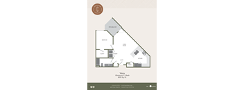 1 Bed 1 Bath 805 SF Floor Plan at Copestone, Garden City, 83714