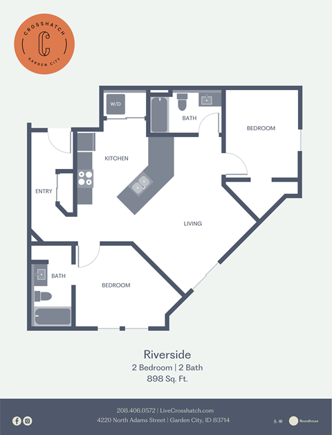 B3 Floor Plan at Crosshatch, Garden City