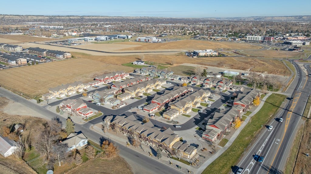A large housing development with a mix of detached and semi-detached houses.