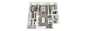 a1 floor plan  1 bedroom with 2 baths  1192 square feet