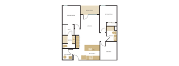 a floor plan of a home with bedrooms and baths