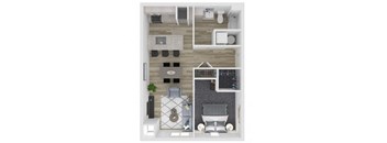 B1 One Bed One Bath Floor Plan at The Clara, Eagle, ID
