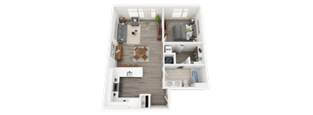 a1 floor plan  1 bedroom with 2 baths  129