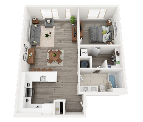 a1 floor plan  1 bedroom with 2 baths  129