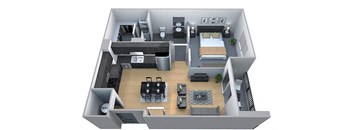 1 bed 1 bath floor plan F at Cycle Apartments, Colorado, 80525