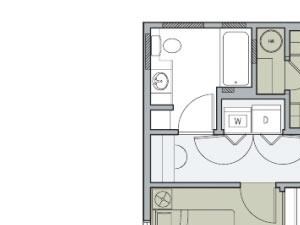 1 Bedroom 1 Bathroom Floor Plan 1 Bedroom 1 Bathroom Floor Plan at Mullan Reserve, Missoula, Montana