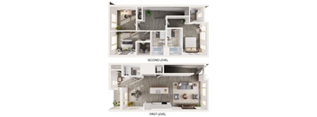 a floor plan of a house with a bedroom and a living room