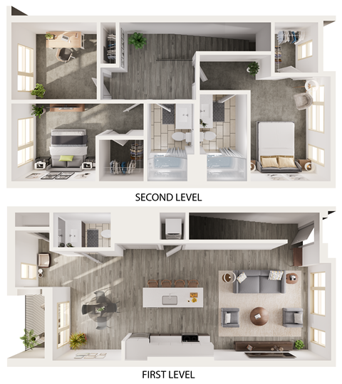 a floor plan of a house with a bedroom and a living room
