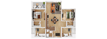 a floor plan of a house with a bedroom and a living room