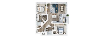 2 bed 2 bath floor plan D at Seasons at Meridian, Idaho