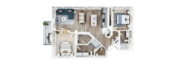 2 bed 2 bath floor plan E at Seasons at Meridian, Meridian, ID, 83642