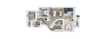 3 bed 2 bath floor plan A at Seasons at Meridian, Meridian