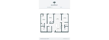 C1 Three Bedroom Two Bathroom Floorplan at The Beaumont Apartments, Bozeman, 59715