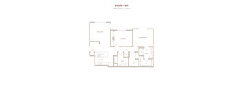A floor plan of a Saddle Peak property with 2 bedrooms and 2 bathrooms.