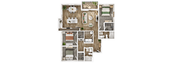 3Bed 2Bath Floorplan at Silverbrook Apartments, Kalispell, 59901